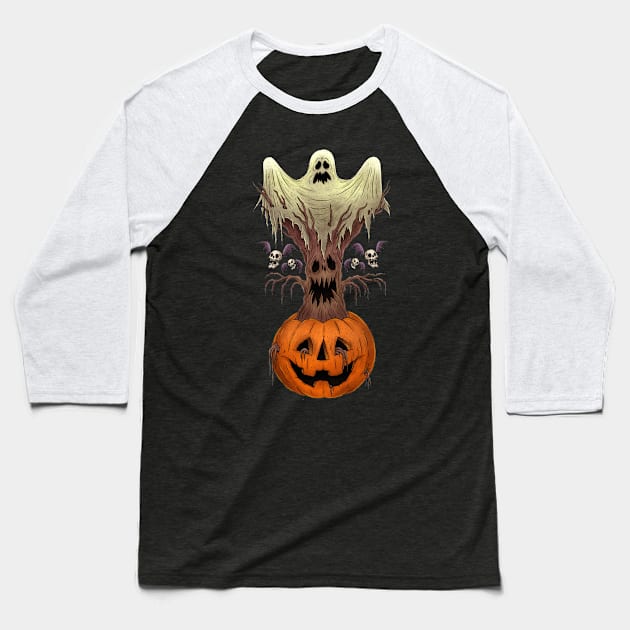 Spooky Totem Baseball T-Shirt by chrisraimoart